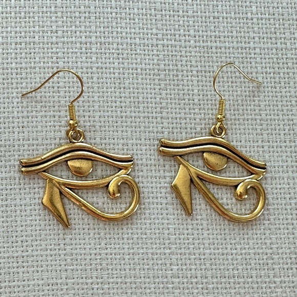 New - Eye of Horus Evil Eye Dangle earrings - Picture 1 of 4